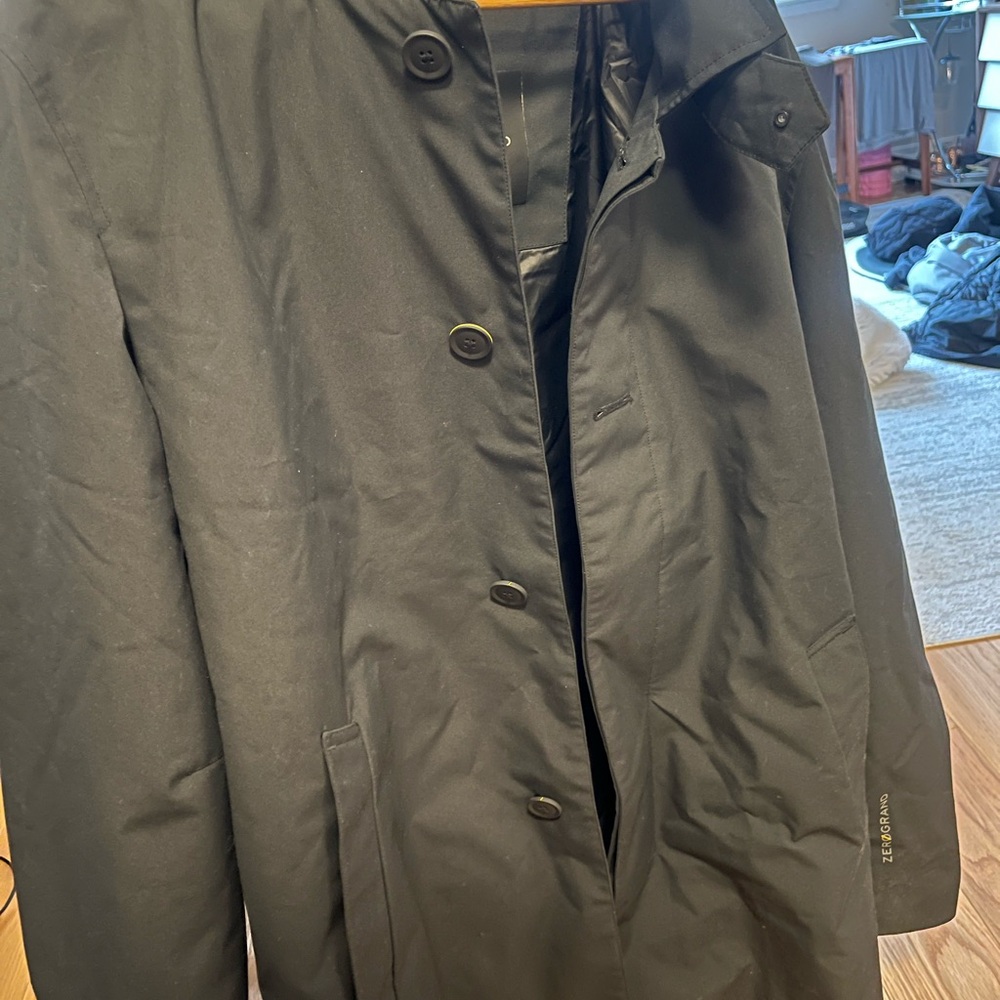 Cole Haan Black Button-Up Coat
